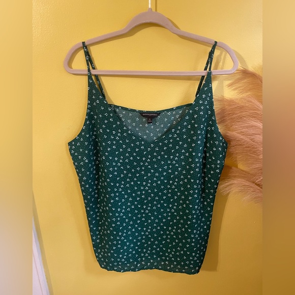 Green Floral Spaghetti Strap Top - Picture 1 of 3